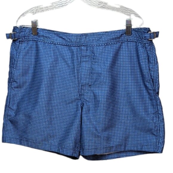 BANANA REPUBLIC Men's Lined Micro Dot Swim Shorts Navy Size 36 - Picture 1 of 15